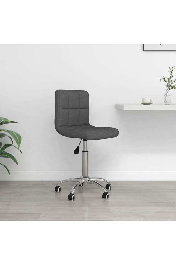 Swivel Office Chair Dark Grey Fabric