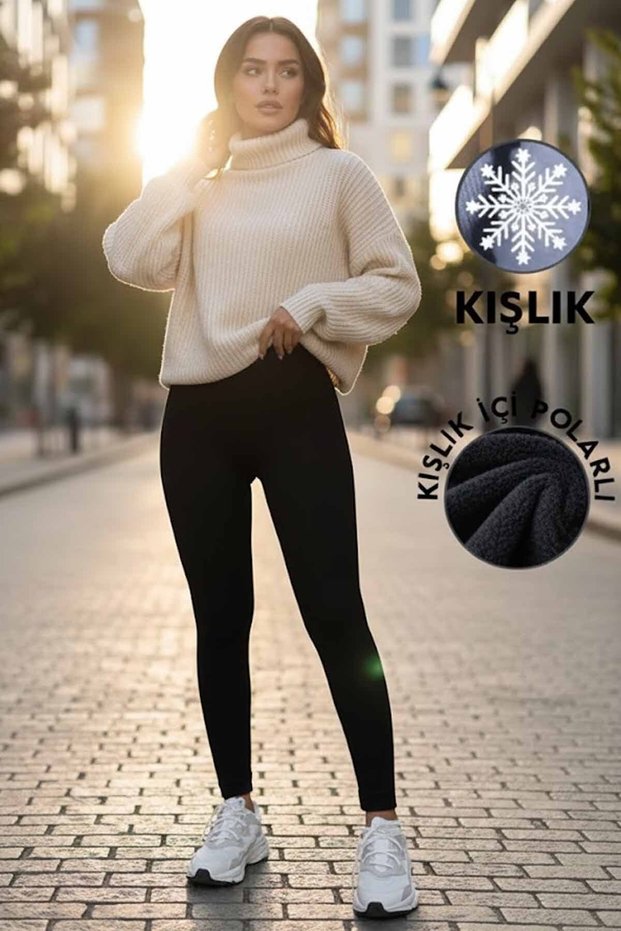 Women's Winter High-Waisted Diving Fabric t Shaping / Sculpting Leggings with Fleece Lining and No Show Inside