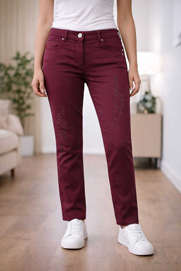Bolinto 553 5 pocket printed tight leg trousers