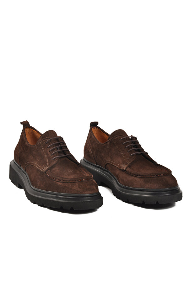 54083 Genuine Leather Brown Nubuck Men's Casual Shoes