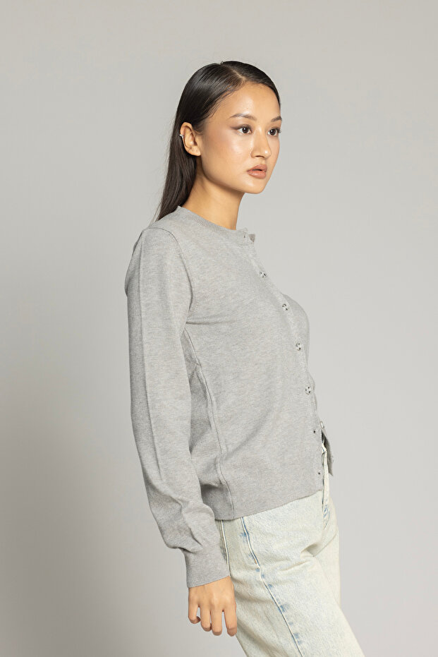 سترة بياقة دائرية أساسية - 2