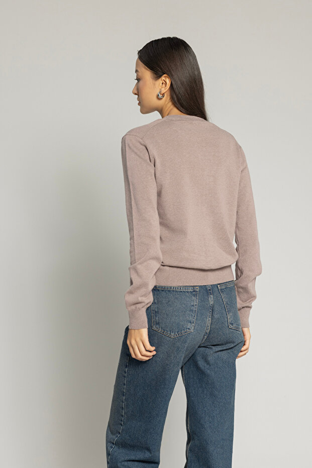 سترة بياقة دائرية أساسية - 3