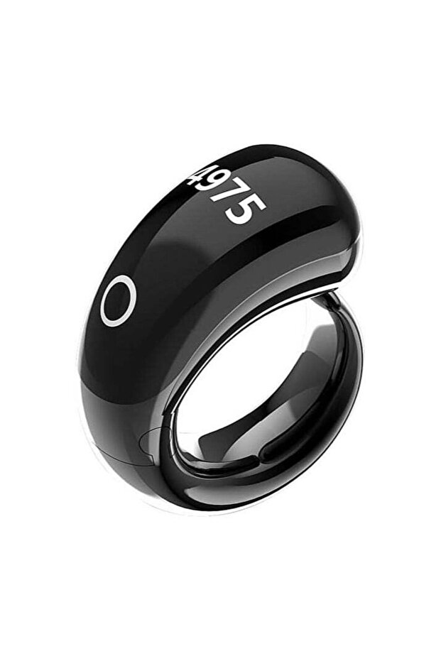 خاتم ذكي، شحن لاسلكي، أزرار لمس، 5 أحجام قابلة للتبديل، 999999 كحد أقصى للعدد (أسود) - 1