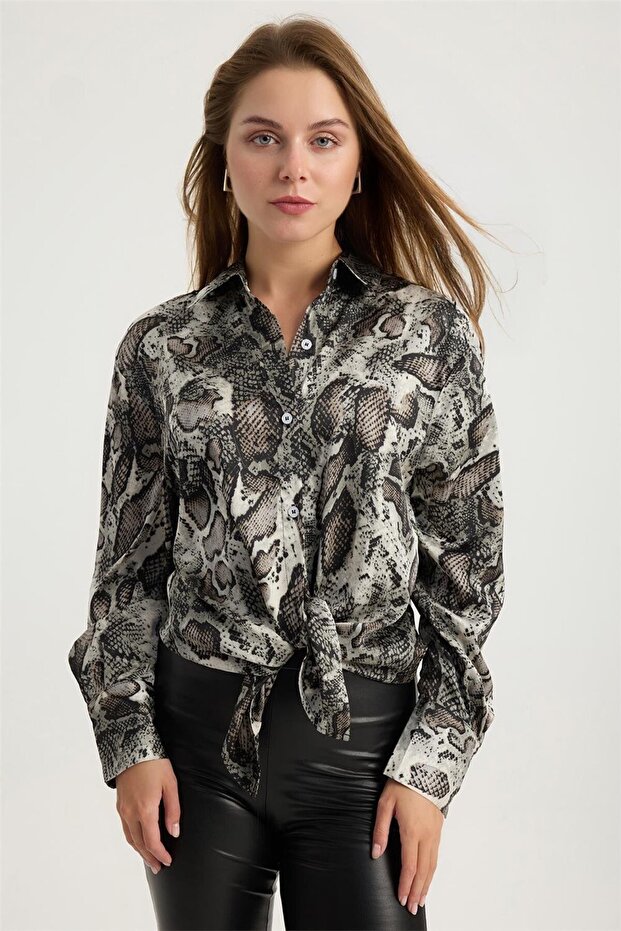 Piton Desenli Gömlek - 1