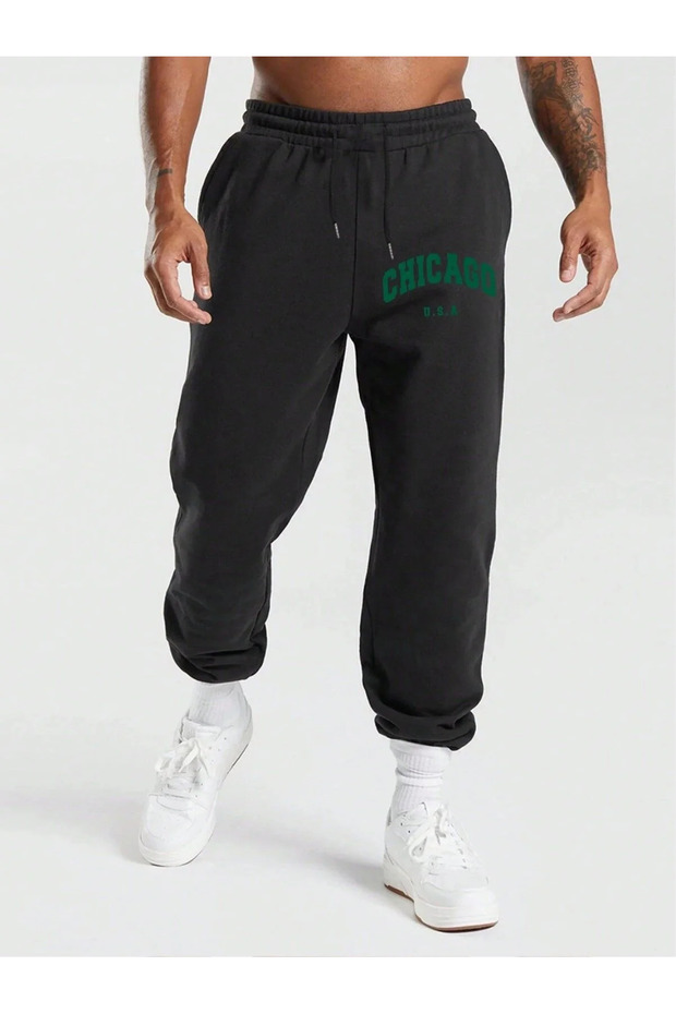 -Men's Printed Sweatpants Pants 3-Thread Quality Fabric Elastic Waist 01