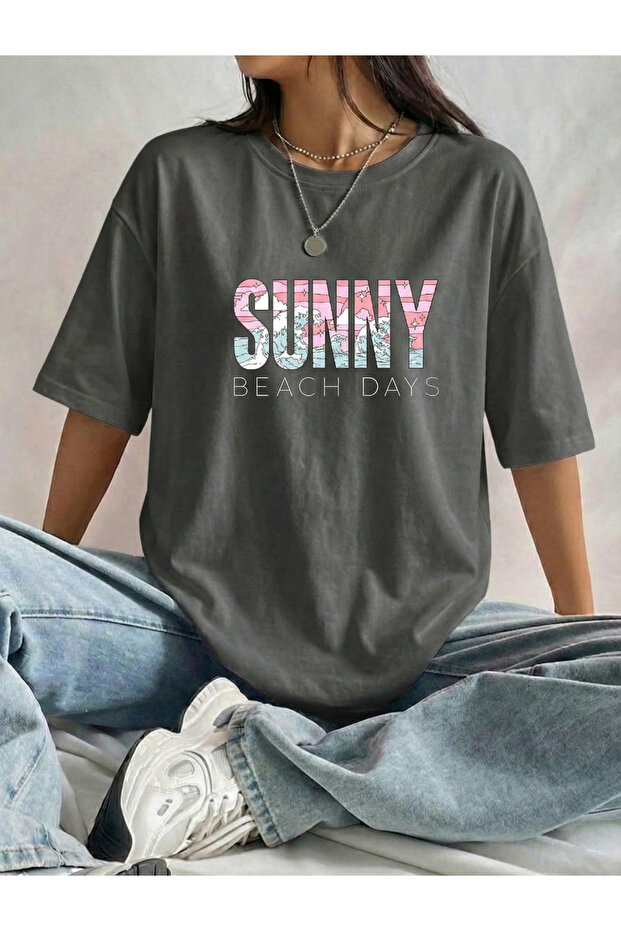 Women's Sunny Printed Crew Neck T-Shirt