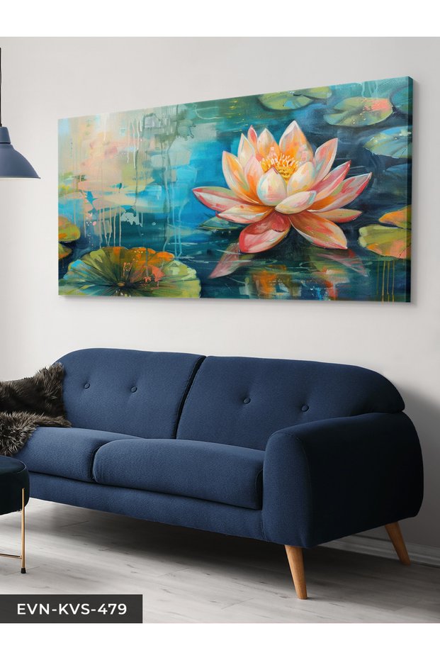 Oil Painting Look Lotus Single Piece Canvas - Canvas Painting