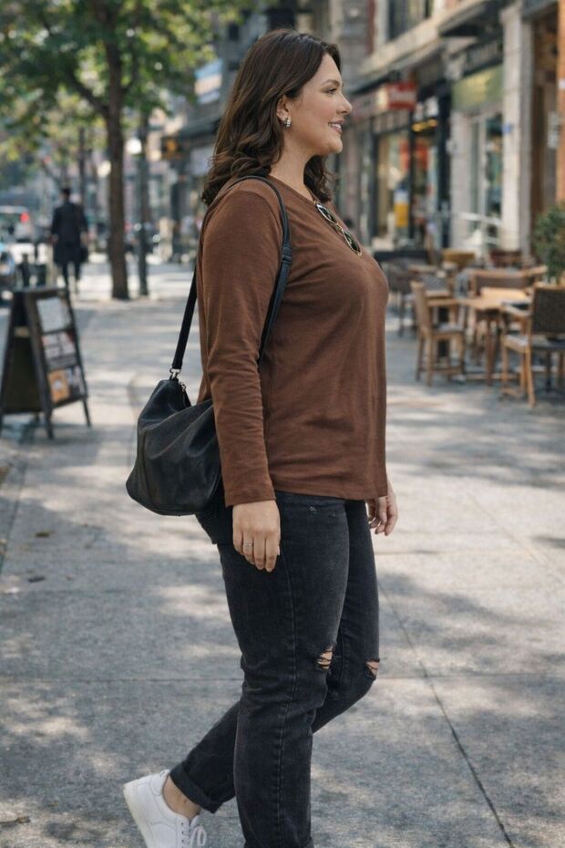 Kadın Büyük Beden Oversize Basic Bluz - 3