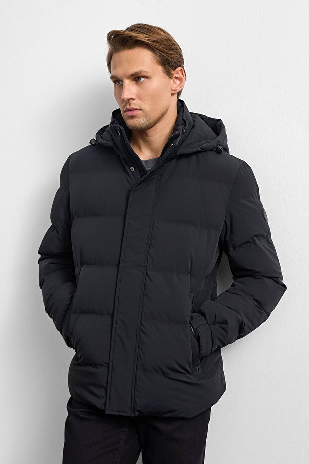 Siyah Relaxed Fit Puffer Jacket - 5