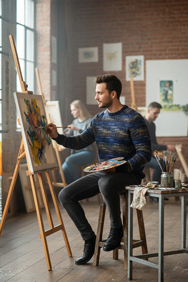 Erkek Bisiklet Yaka Kazak - 3