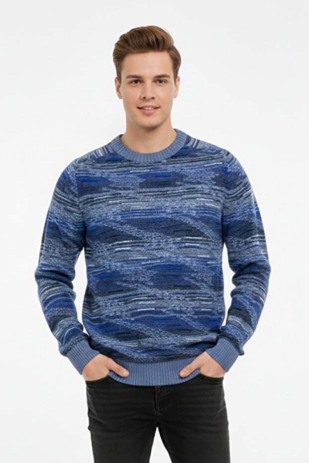 Erkek Bisiklet Yaka Kazak - 1