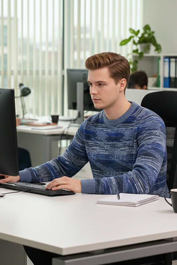 Erkek Bisiklet Yaka Kazak - 3