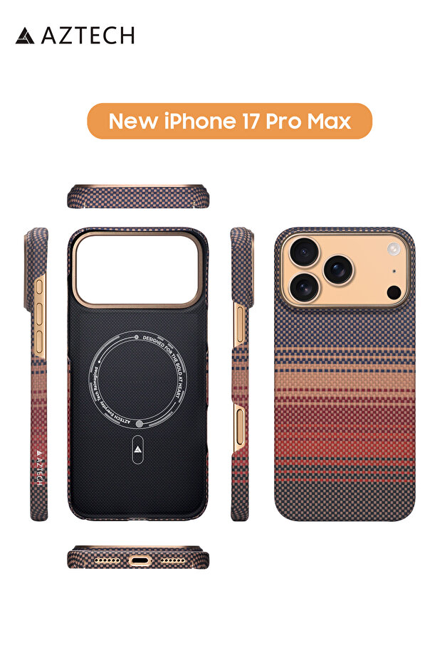 Case for iPhone 17 Pro Max Premium Aramid Fiber (Kevlar) – Raised Camera & Screen Edge | Sunset