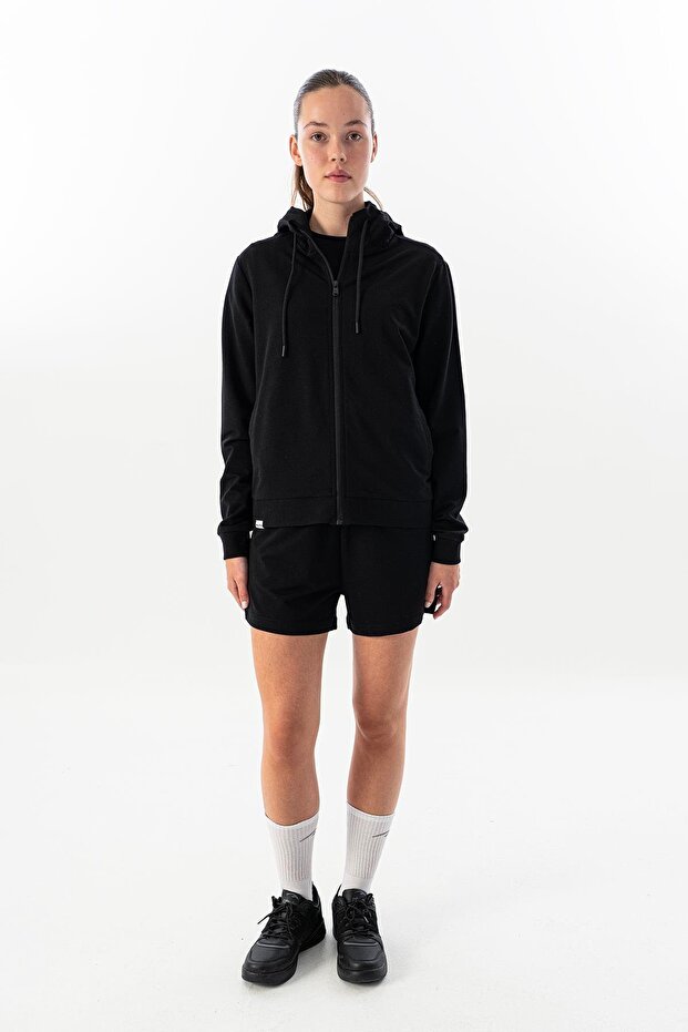 Comfort Women's Hooded Black Sweatshirt