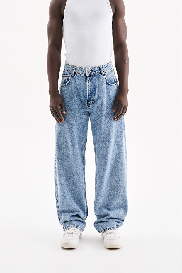 Men's Relaxed Baggy Jeans Snow Acid