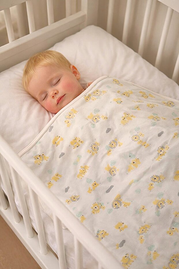 Plush Welsoft Winter-Spring Double-Sided Layered Girl-Boy Baby Blanket Plush Lion/Leopard