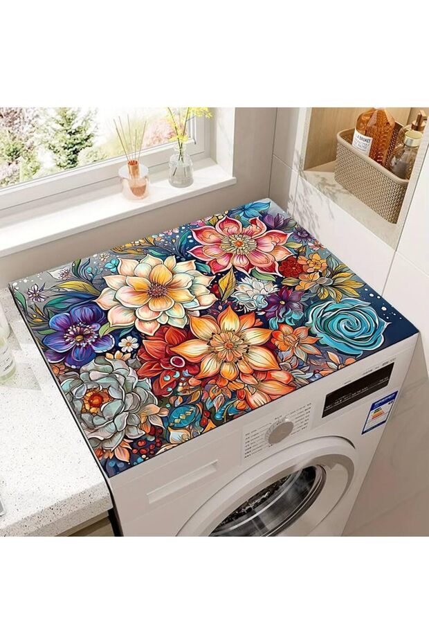 Dust-Proof Washing Machine Cover for Top, Washer & Dryer Cover for Laundry Room Kitchen