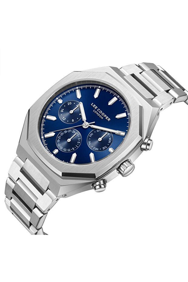 ساعة رجالية متعددة الوظائف بمينا أزرق - LC08045.390 - 3