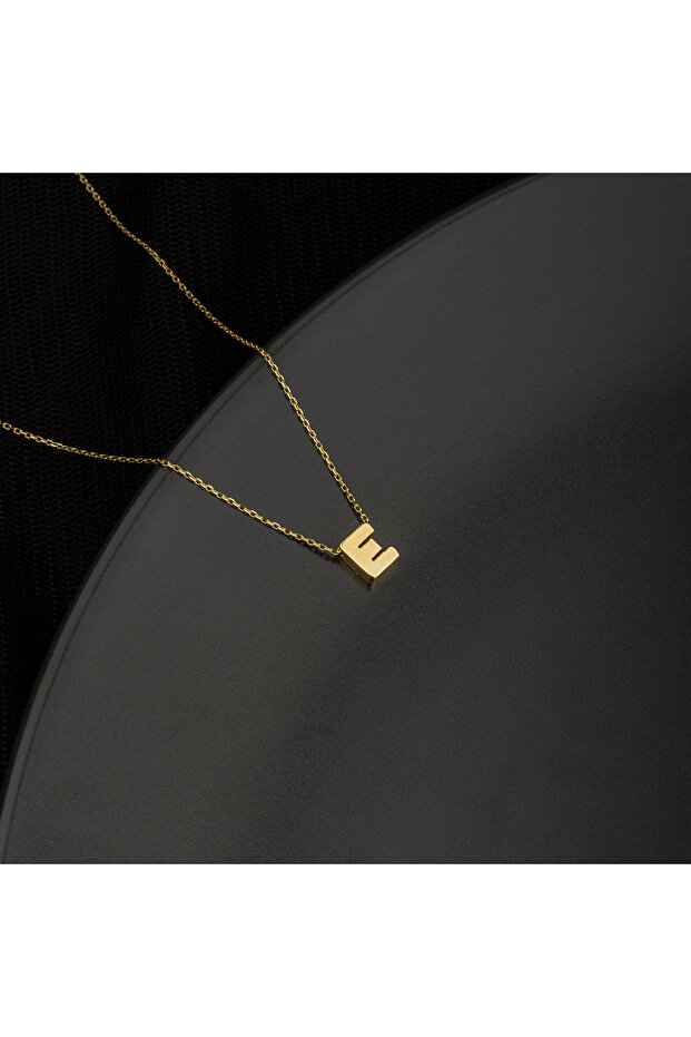 Gold 14K 'E' Harfli Kolye - 2