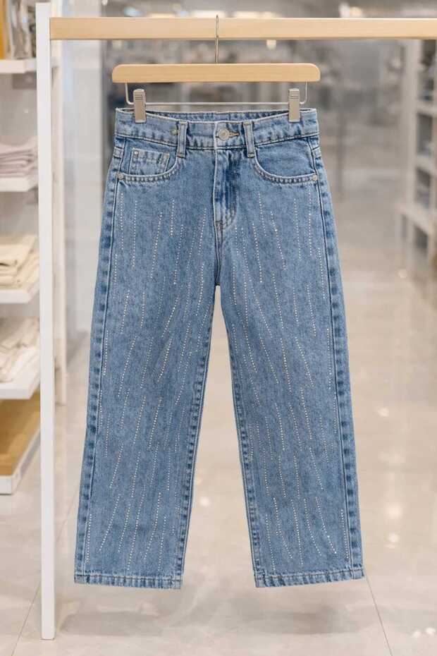 Girl's Stoned Cotton Jeans