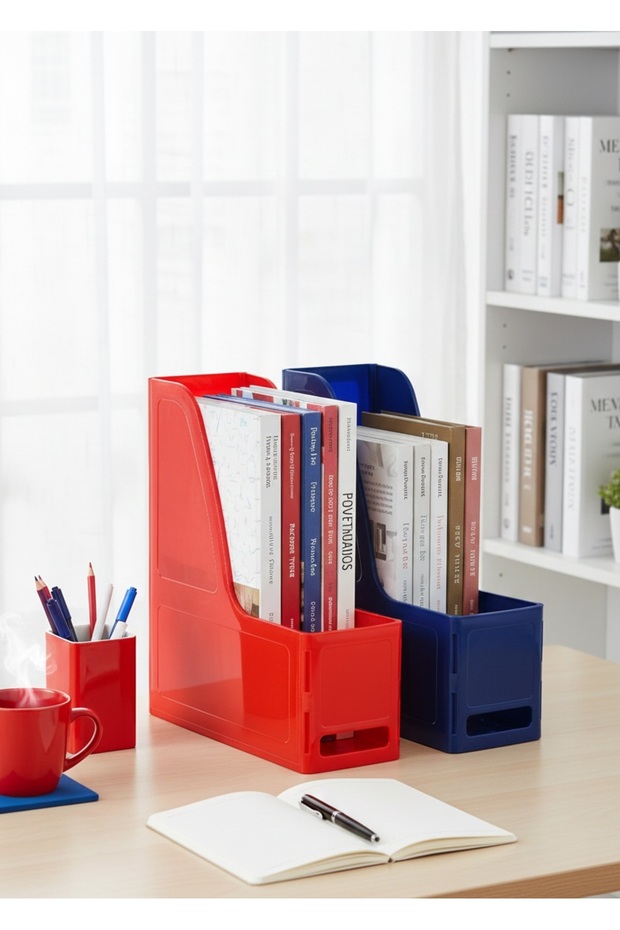 Mg 101 Set of 2 A4 Disassembled Plastic Vertical Magazine Rack Folder Archive Box Organizer Storage