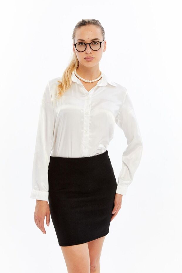 BEL LASTİKLİ KAŞE KALEM ETEK - 1