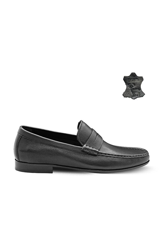 Genuine Deerskin Men's Shoes Z455 Orj. Black Deer (Org.Black Deer)