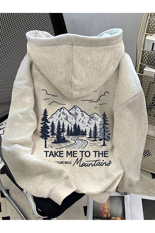 Regular Wild Mountain Printed K Hooded Sweatshirt