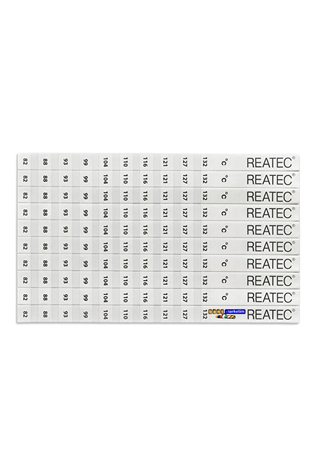 Reatec Temperature Measurement Sticker Heat Meter Measuring Range 82 ° C - 132 ° C (10 Pieces)