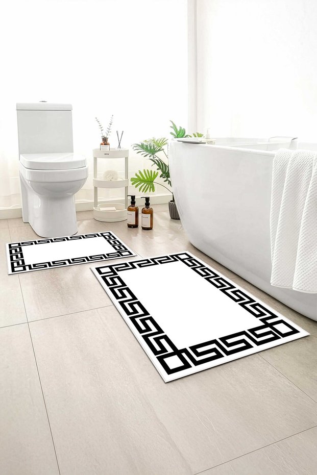 2-Pack Bath Mat, Soft Bathroom Rug, Non-Slip Backing, Washable - 60X100 - 50X60