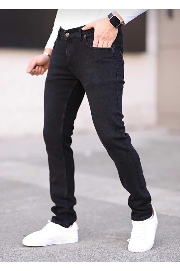 Men's Regular Fit Straight Leg Stretchy Lycra Denim Jeans Trousers