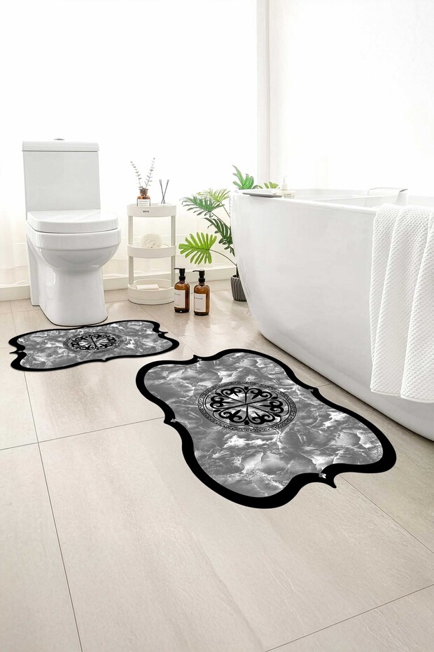 2-Pack Bath Mat, Soft Bathroom Rug, Non-Slip Backing, Washable - 60X100 - 50X60