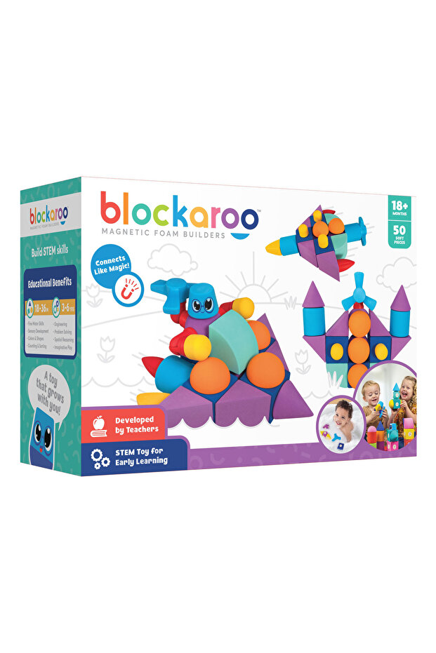 مجموعة بناء من 50 قطعة من مكعبات الفوم المغناطيسية - 1