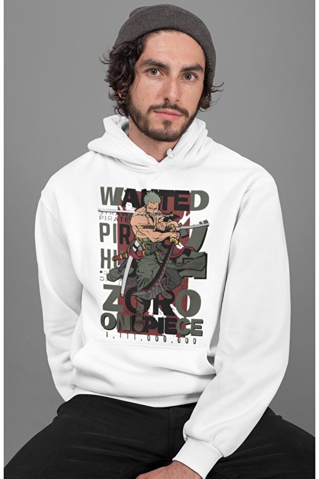 Wanted Roronoa Zoro Printed Unisex Oversized One Piece Anime Hoodie