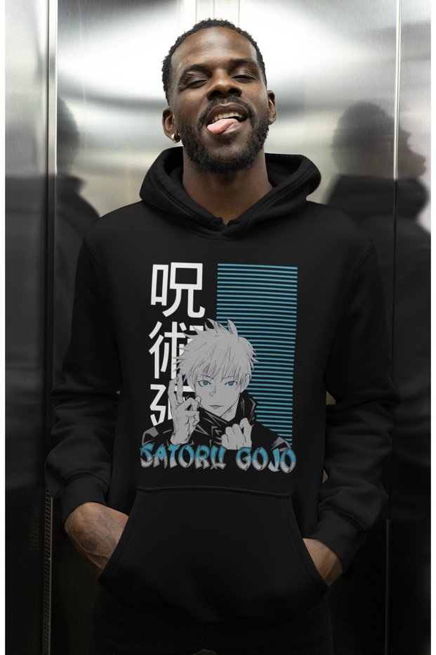 Satoru Gojo Printed Unisex Oversized Jujutsu Kaisen Anime Tv Series Character Hoodie