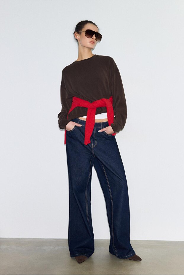 Yumuşak dokulu basic sweatshirt - 2