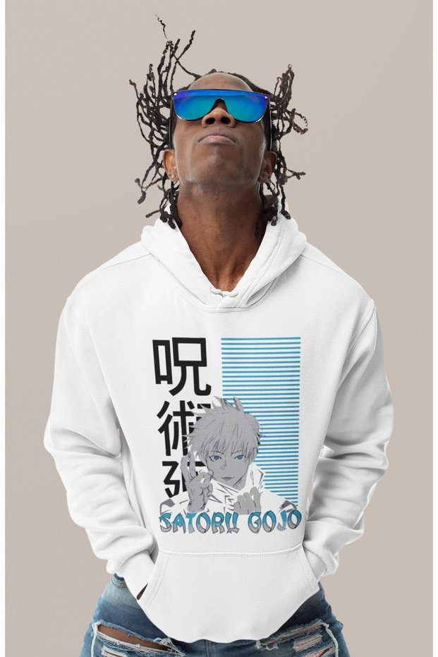 Satoru Gojo Printed Unisex Oversized Jujutsu Kaisen Anime Tv Series Character Hoodie