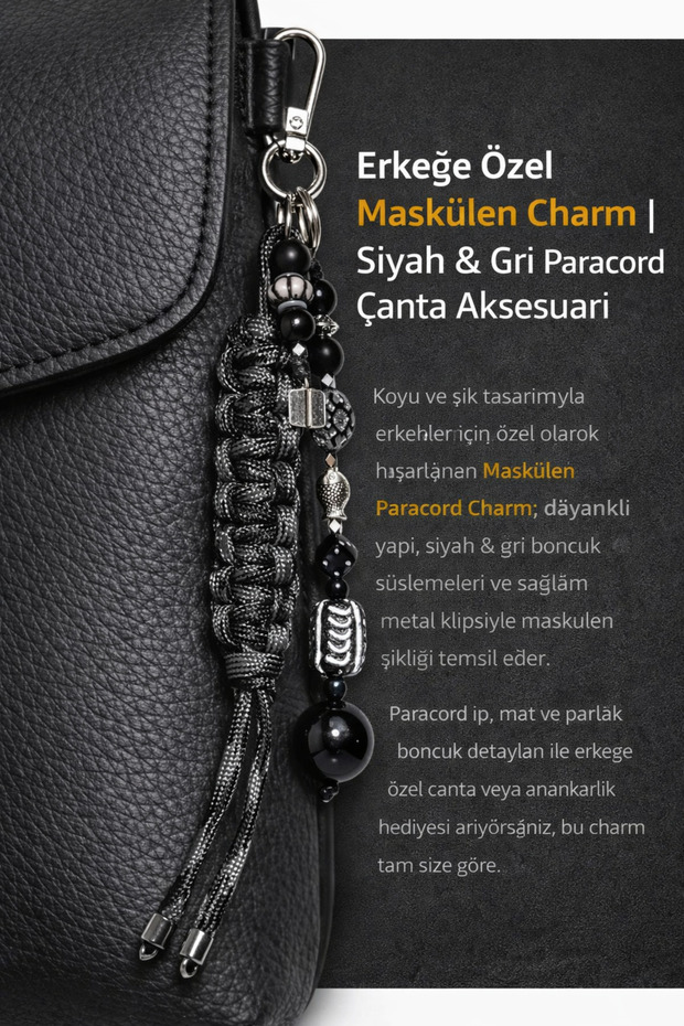 Masculine Charm for Men | Paracord Charm Keychain Car Keychain (Urban Power Charm)