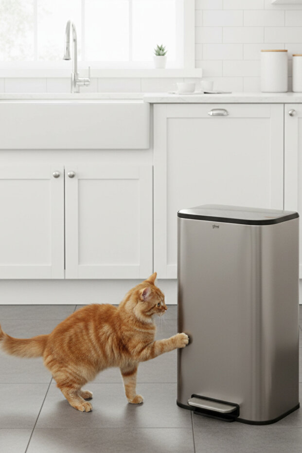 Titan 30 L Metal Pedallı Çöp Kovası Çelik ,Dayanıklı, Kolay Temizlik Çıkarılabilir Yıkanabilir - 4