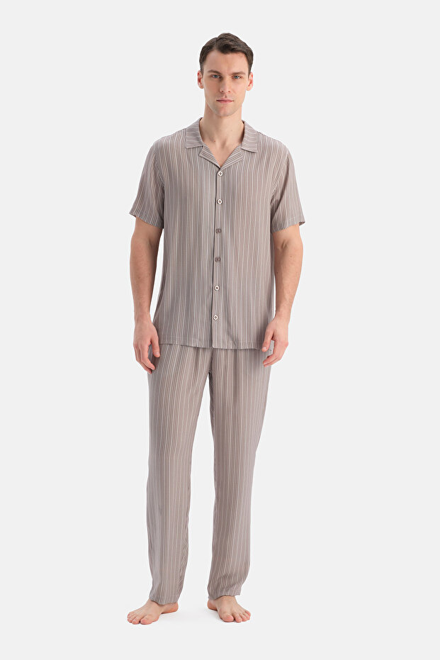 Taş Viskon Dokuma Pantolon - 4