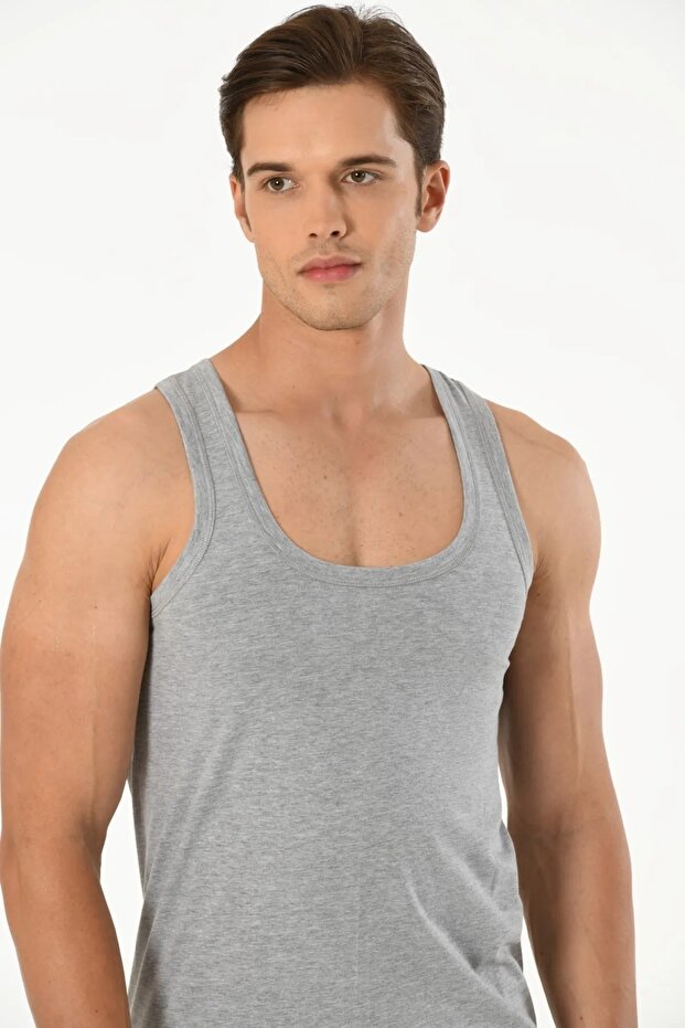 6 Pieces Classic Strappy Combed Cotton Men's Undershirt 1St Quality Made from 100% Cotton Yarns.