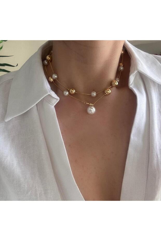 Çelik İncili Y Kolye - 2