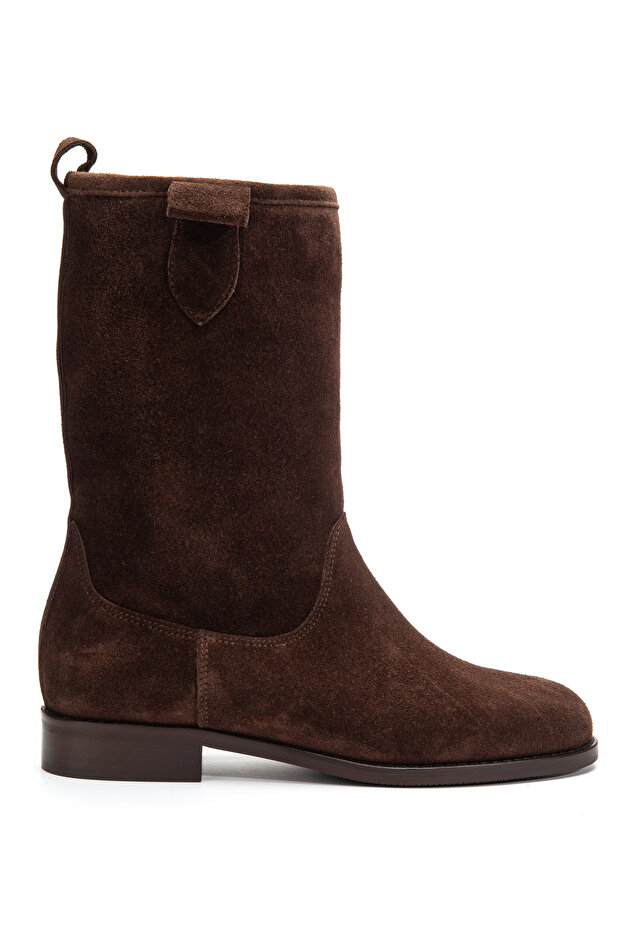 Genuine Suede Leather Women's Pull-On Long Boots, Sizes 36 to 41