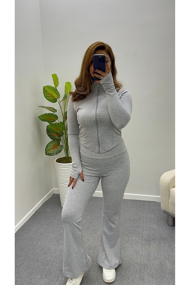 İSPANYOL PAÇA GRİ EŞOFMAN TAKIMI - 2