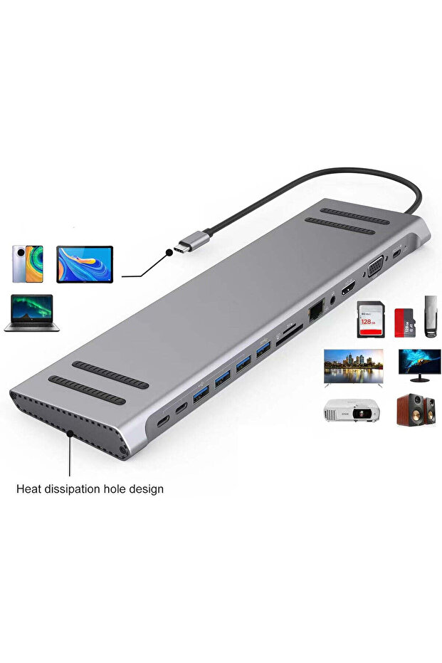 Laptop Base 14 in 1 Usb-C Multi Function Docking Station