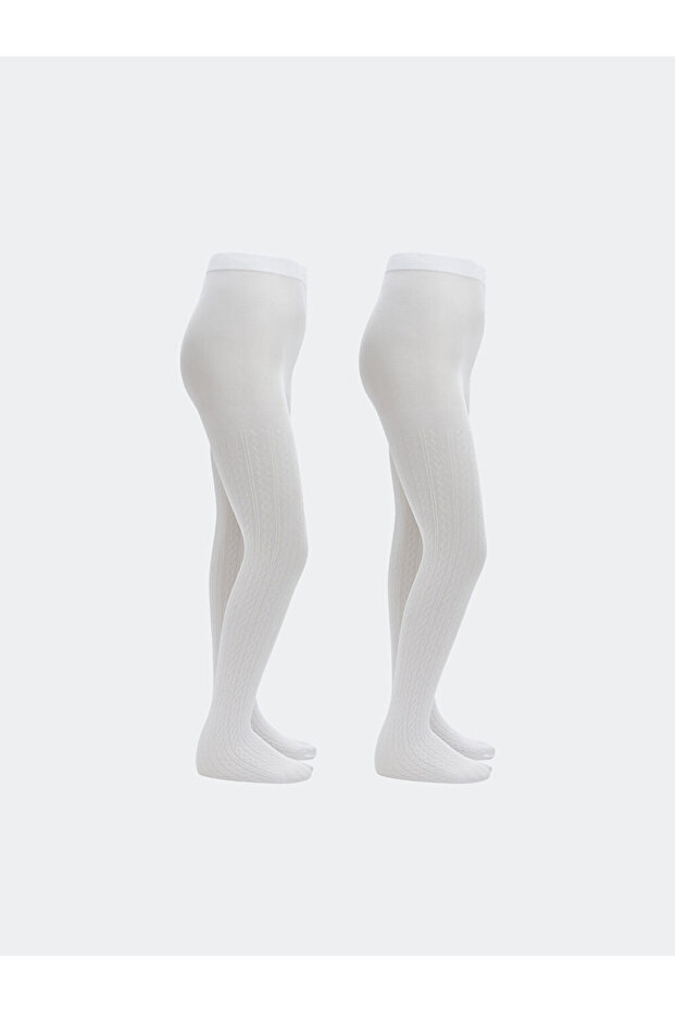 Esvab • Modern & Distinctive Embroidered Girls' Thin Pantyhose 2-Pack