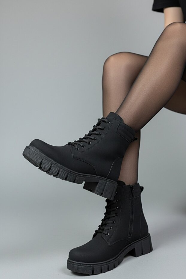 Women's Boots Black Thick Heeled - All Combinations Boots