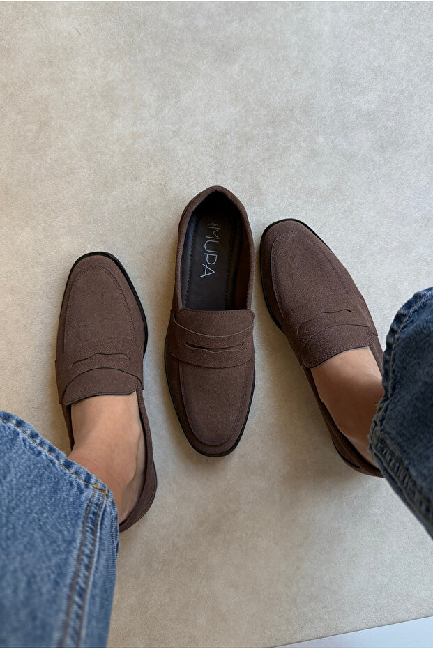 Women's Ballet Flats Brown Suede
