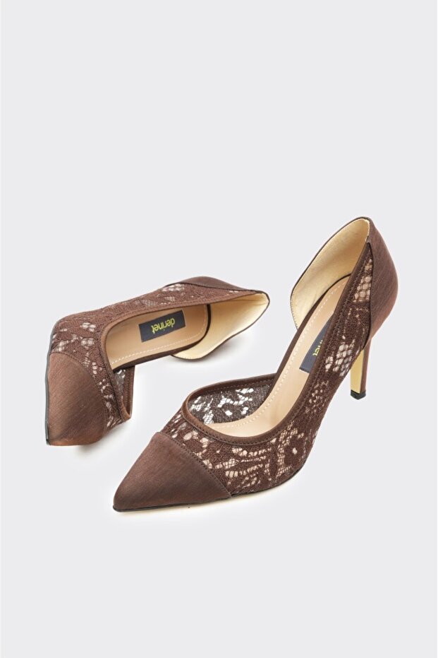 Tül Dantelli Kadın Stiletto - 4