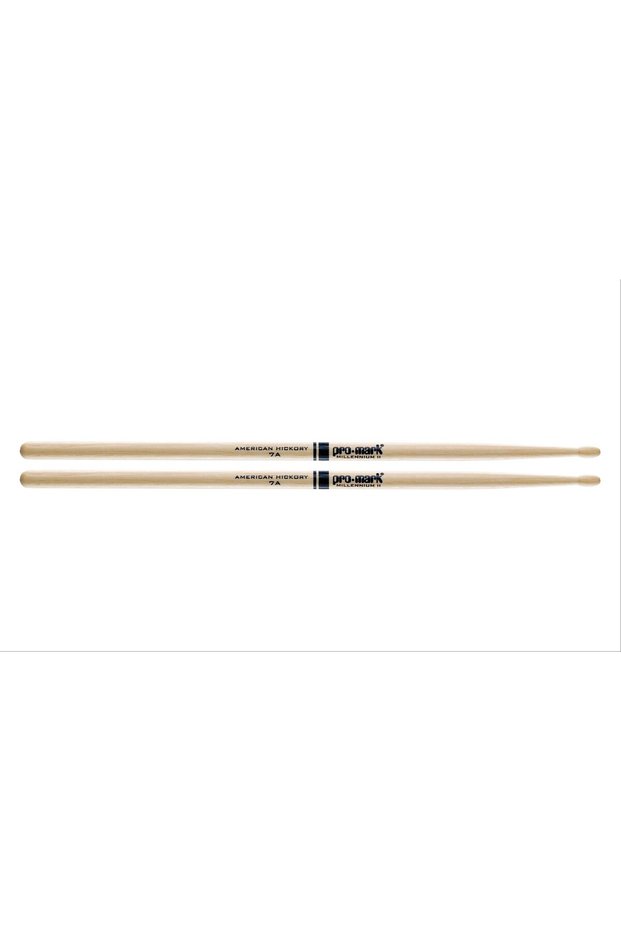 Promark Tx7Aw 7A Hickory Wood Tip Drumsticks | American Hickory Wood - Jazz and Light Rock - Wood Tip